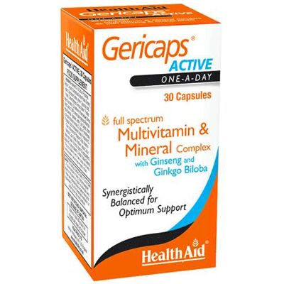 Health Aid Gericaps Active - Ginseng Ginkgo Biloba - 30 Capsules Health Aid Gericaps Active - Ginseng Ginkgo Biloba - 30 Capsules
