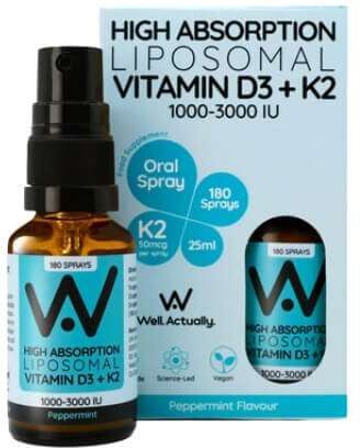 Well Actually High Absorption Liposomal Vitamin D3+K2 25ml