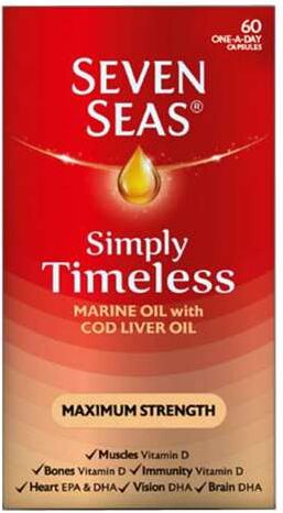 Seven Seas Omega-3 Fish Oil Plus Cod Liver Oil Maximum Strength 60