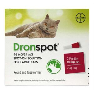 Bayer Dronspot Large Cat Spot-On Solution 2 Pipettes