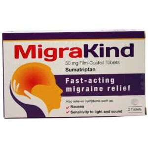 Migrakind Fast Acting Migraine Relief Tablets 50mg 2 Migrakind Fast Acting Migraine Relief Tablets 50mg 2