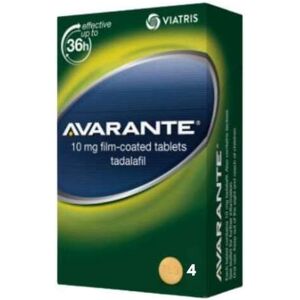 Avarante Tadalafil 10mg Film-Coated 4 Tablets Avarante Tadalafil 10mg Film-Coated 4 Tablets