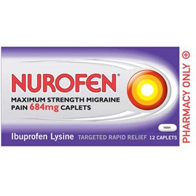 Nurofen Max Strength Migraine Pain Relief - 12 Caplets Nurofen Max Strength Migraine Pain Relief - 12 Caplets