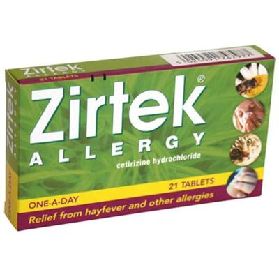 Zirtek 10mg Allergy Tablets - 21 Tablets - Allergy Tablets Zirtek 10mg Allergy Tablets - 21 Tablets - Allergy Tablets
