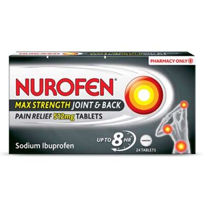 Nurofen Max Strength Joint & Back Pain Relief - 24 Tablets Nurofen Max Strength Joint & Back Pain Relief - 24 Tablets