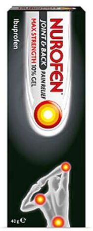 Nurofen Joint & Back Pain Relief Max Strength 10% Gel 40g