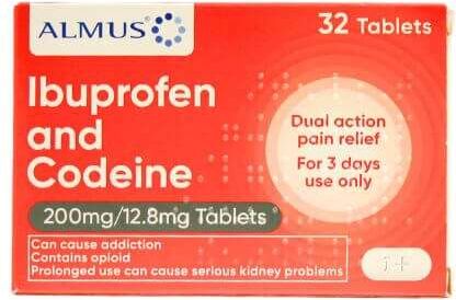 Almus Ibuprofen and Codeine 200mg / 12.8mg (32) Tablets