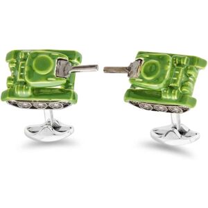 Deakin & Francis Cufflinks Sterling Silver Green Tank - Silver