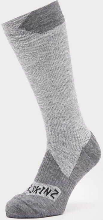 SealSkinz Waterproof All Weather Mid Length Socks - Grey, Grey L