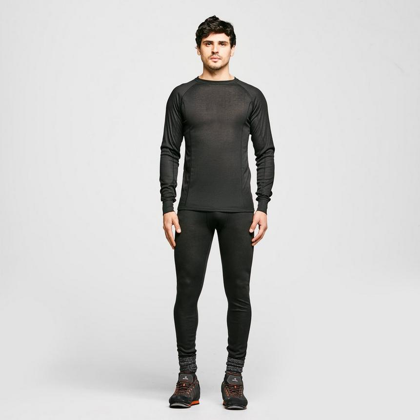 The Edge Men's Thermal Underwear Set - Black, Black XXL