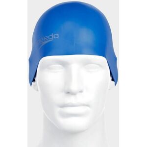 Speedo Plain Moulded Swimming Cap - Blue, Blue One Size