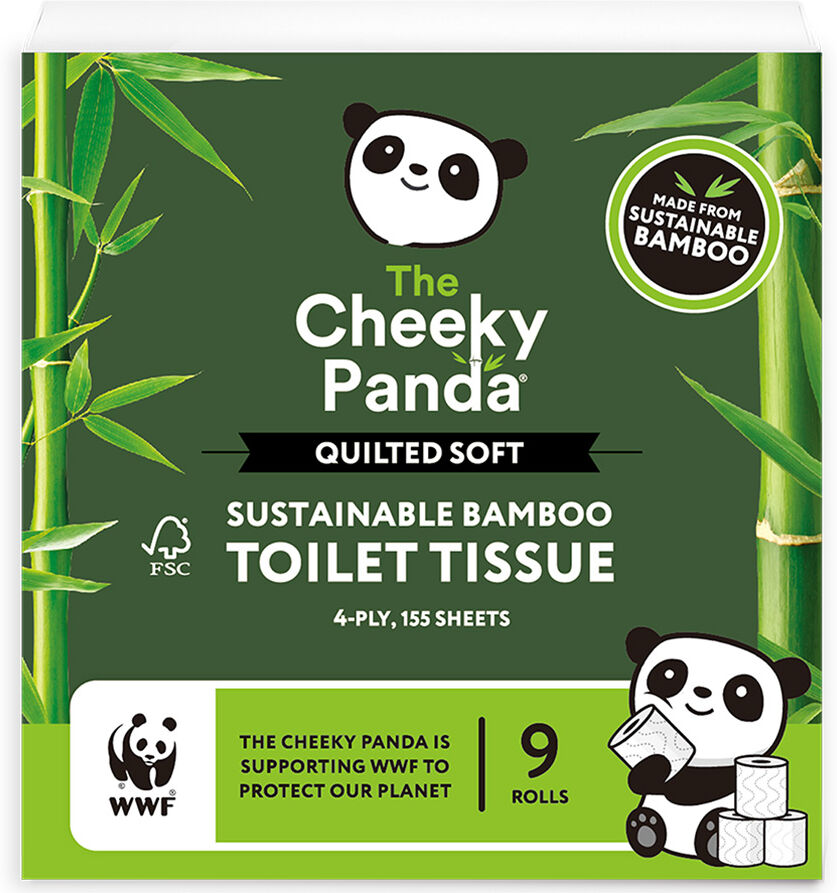 The Cheeky Panda Luxury Quilted Bamboo Toilet Tissue - 9 Rolls