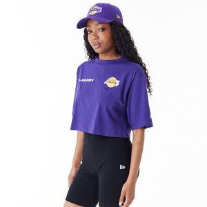 newera LA Lakers Womens NBA Team Logo Purple Crop T-Shirt - Purple - Size: S - female