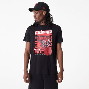 newera Chicago Bulls Basketball Graphic Black T-Shirt - Black - Size: XL - male
