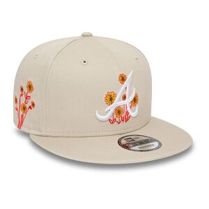 newera Atlanta Braves Flower Icon Stone 9FIFTY Adjustable Cap - Cream - Size: M-L - male