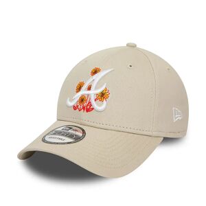 newera Atlanta Braves Flower Icon Stone 9FORTY Adjustable Cap - Cream - Size: Osfm - male