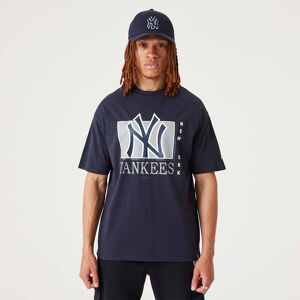 newera New York Yankees MLB Team Wordmark Navy Oversized T-Shirt - Blue - Size: S - male