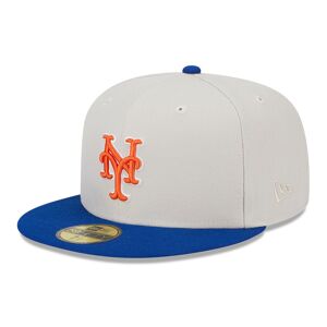 newera New York Mets Varsity Letter Stone 59FIFTY Fitted Cap - Cream - Size: 7 7/8 - male