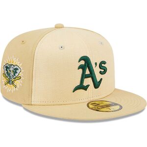 newera Raffia Front Oakland Athletics Beige 59FIFTY Fitted Cap - Cream - Size: 8 - male