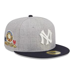 newera New York Yankees Dynasty Heather Grey 59FIFTY Fitted Cap - Grey - Size: 7 1/4 - male