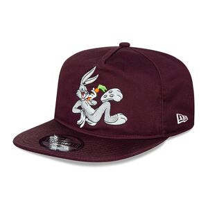 warnerbros Bugs Bunny Looney Tunes Washed Dark Red Golfer Snapback Cap - Red - Size: S-M - male