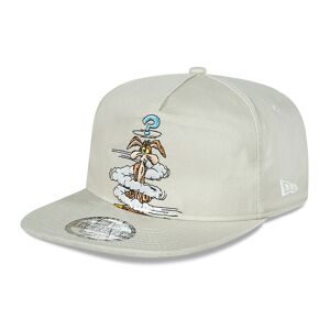 warnerbros Wile E Coyote Looney Tunes Washed Light Beige Golfer Snapback Cap - Cream - Size: S-M - male