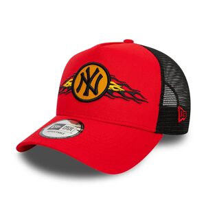 newera New York Yankees MLB Flame Red 9FORTY A-Frame Trucker Cap - Red - Size: Osfm - male