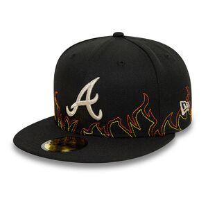 newera Atlanta Braves MLB Fire Black 59FIFTY Fitted Cap - Black - Size: 7 5/8 - male