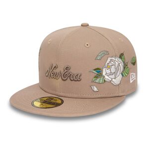 newera New Era Flower Icon Brown 59FIFTY Fitted Cap - Brown - Size: 8 - male