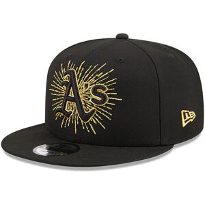 newera Oakland Athletics Metallic Logo Black 9FIFTY Snapback Cap - Black - Size: Osfm - male