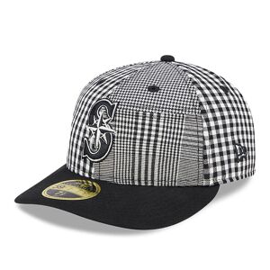 newera Seattle Mariners Patch Plaid Black Low Profile 59FIFTY Fitted Cap - Black - Size: 7 - male