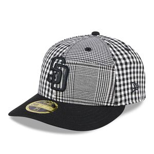 newera San Diego Padres Patch Plaid Black Low Profile 59FIFTY Fitted Cap - Black - Size: 7 - male