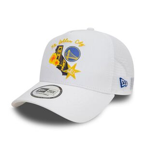 newera Golden State Warriors NBA Team Logo White A-Frame Trucker Cap - White - Size: Osfm - male