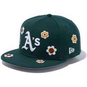 newera Oakland Athletics Flower Embroidery New Era Japan Dark Green 59FIFTY Fitted Cap - Green - Size: 8 - male