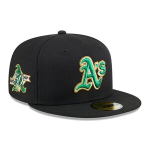 newera Oakland Athletics Metallic Green Pop Black 59FIFTY Fitted Cap - Black - Size: 8 - male