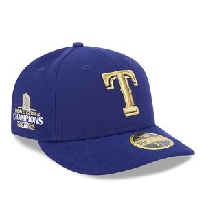 newera Texas Rangers MLB Gold Dark Blue Low Profile 59FIFTY Fitted Cap - Blue - Size: 8 - male