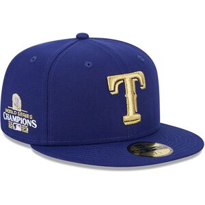 newera Texas Rangers MLB Gold Dark Blue 59FIFTY Fitted Cap - Blue - Size: 8 - male