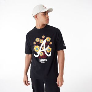 newera Atlanta Braves MLB Floral Logo Black Oversized T-Shirt - Black - Size: M - male