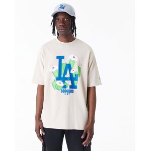 newera LA Dodgers MLB Floral Logo Stone Oversized T-Shirt - Cream - Size: 2xl - male