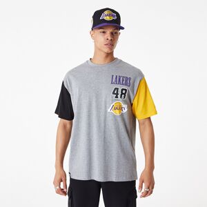 newera LA Lakers NBA Cut Sew Grey Oversized T-Shirt - Grey - Size: S - male