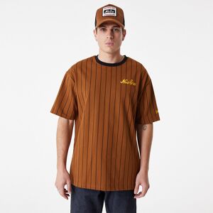 newera New Era Pinstripe Brown Oversized T-Shirt - Brown - Size: S - male