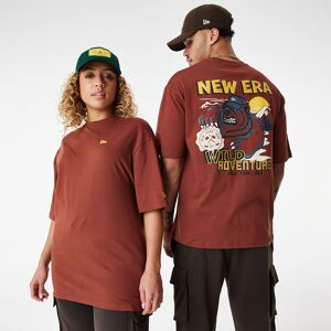 newera New Era Bear Character Graphic Brown Oversized T-Shirt - Brown - Size: XS - male