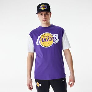 newera LA Lakers NBA Colour Block Purple Oversized T-Shirt - Purple - Size: S - male