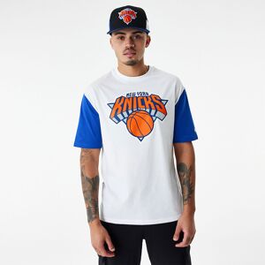 newera New York Knicks NBA Colour Block White Oversized T-Shirt - White - Size: S - male