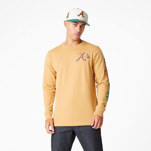 newera Atlanta Braves Camp Beige Long Sleeve T-Shirt - Brown - Size: S - male