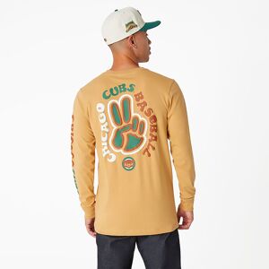 newera Chicago Cubs Camp Beige Long Sleeve T-Shirt - Brown - Size: XL - male