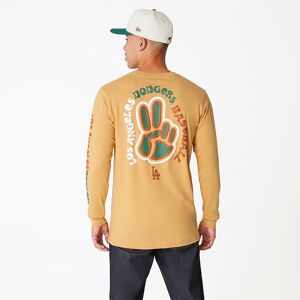 newera LA Dodgers Camp Beige Long Sleeve T-Shirt - Brown - Size: 2xl - male