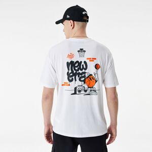 newera New Era Basketball Graffiti Graphic White Oversized T-Shirt - White - Size: M - male