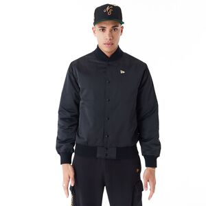 newera New Era Satin Black Bomber Jacket - Black - Size: 2xl - male
