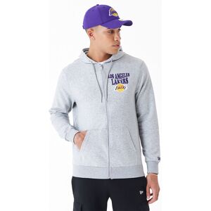 newera LA Lakers NBA Script Grey Full Zip Hoodie - Grey - Size: L - male